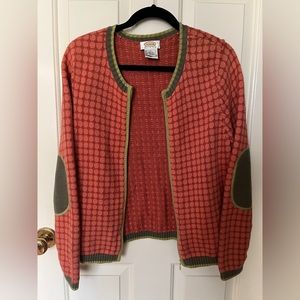 Vintage Talbots Polka Dot Sweater with Elbow Patches Size Large